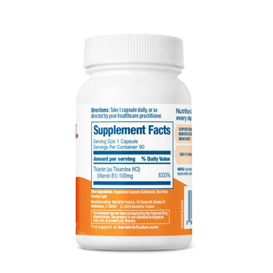 Bariatric Fusion Vitamin B1 (Thiamin) 100 Mg 90 Capsules