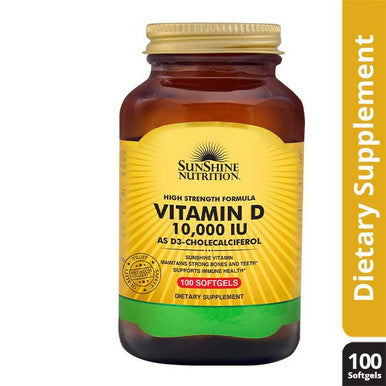 Sunshine Nutrition Vitamin D 10000 Iu Softgels 100's