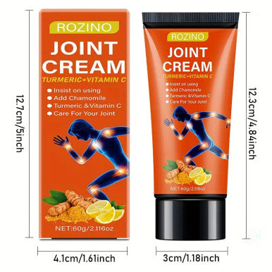 ROZINO Turmeric & Vitamin C Massage Cream 60g - Moisturizing Non-Greasy Suitable for All Skin Types for Hands Neck Feet & Body Care