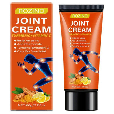 ROZINO Turmeric & Vitamin C Massage Cream 60g - Moisturizing Non-Greasy Suitable for All Skin Types for Hands Neck Feet & Body Care