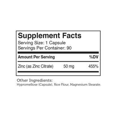 Zahler's Zinc Capsules General Health 90 Capsules